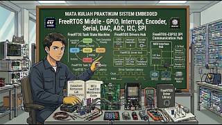 FreeRTOS Middle - GPIO, Interrupt, Encoder, Serial, DAC, ADC, I2C, SPI | Prak. Sistem Embedded