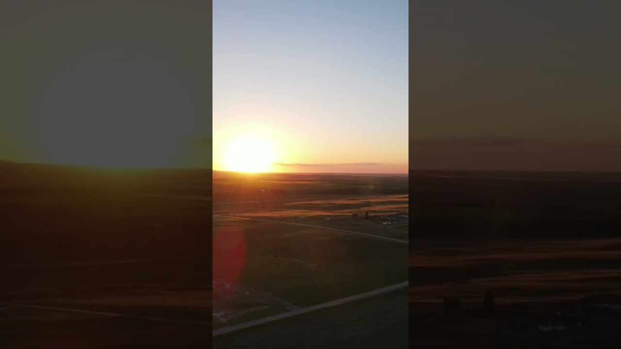 Sunset Drone Video of Milk River, Alberta