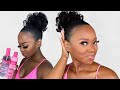 Fluffy Bantu Knot Out Ponytail - Easy Heatless Curls Tutorial
