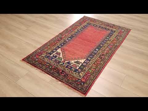 El Dokuma Anadolu Desenli Keçi Muhsine Kırmızı Kök Boya Halı inceleme videosu kapak görseli