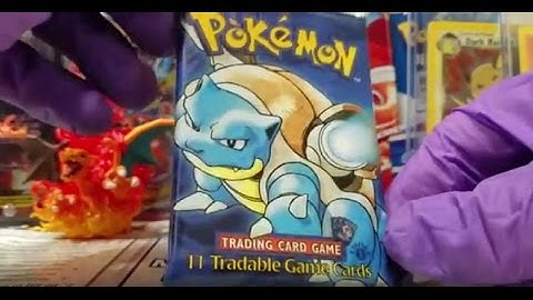 Blastoise pull from a 1st edition pokemon base set booster pack