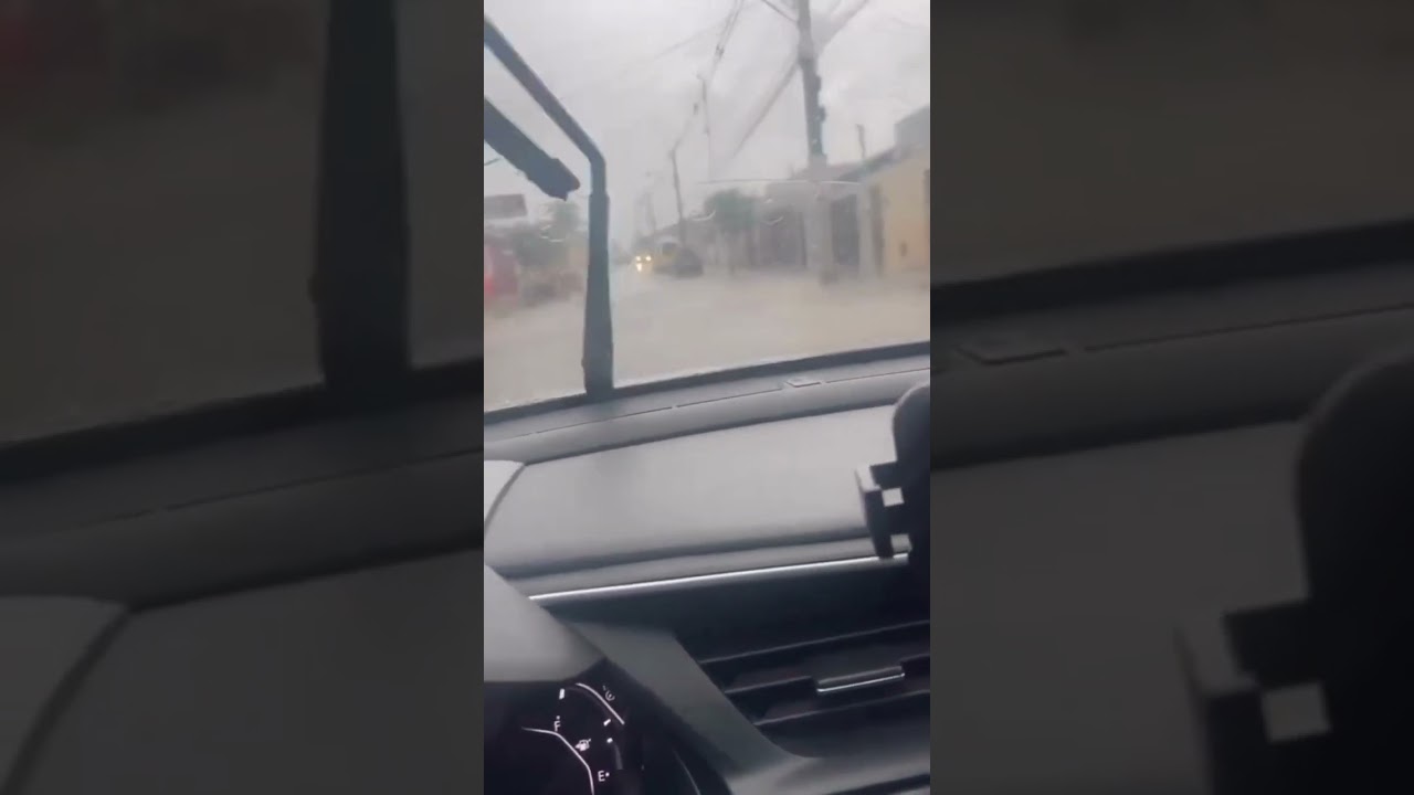 Forte chuva na tarde desta terça-feira destelha galpão e derruba árvores em Itumbiara, Sul de Goiás