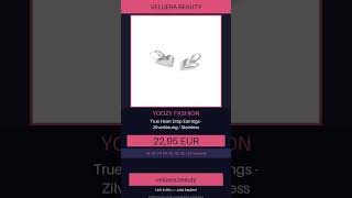 Yoozy Fashion True Heart Drop Earrings - Zilverkleurig / St | Veluera Beauty