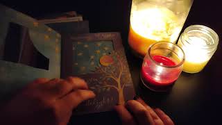 ASMR | Reading Greeting Cards by Candlelight | lofi, tapping, tracing, humming