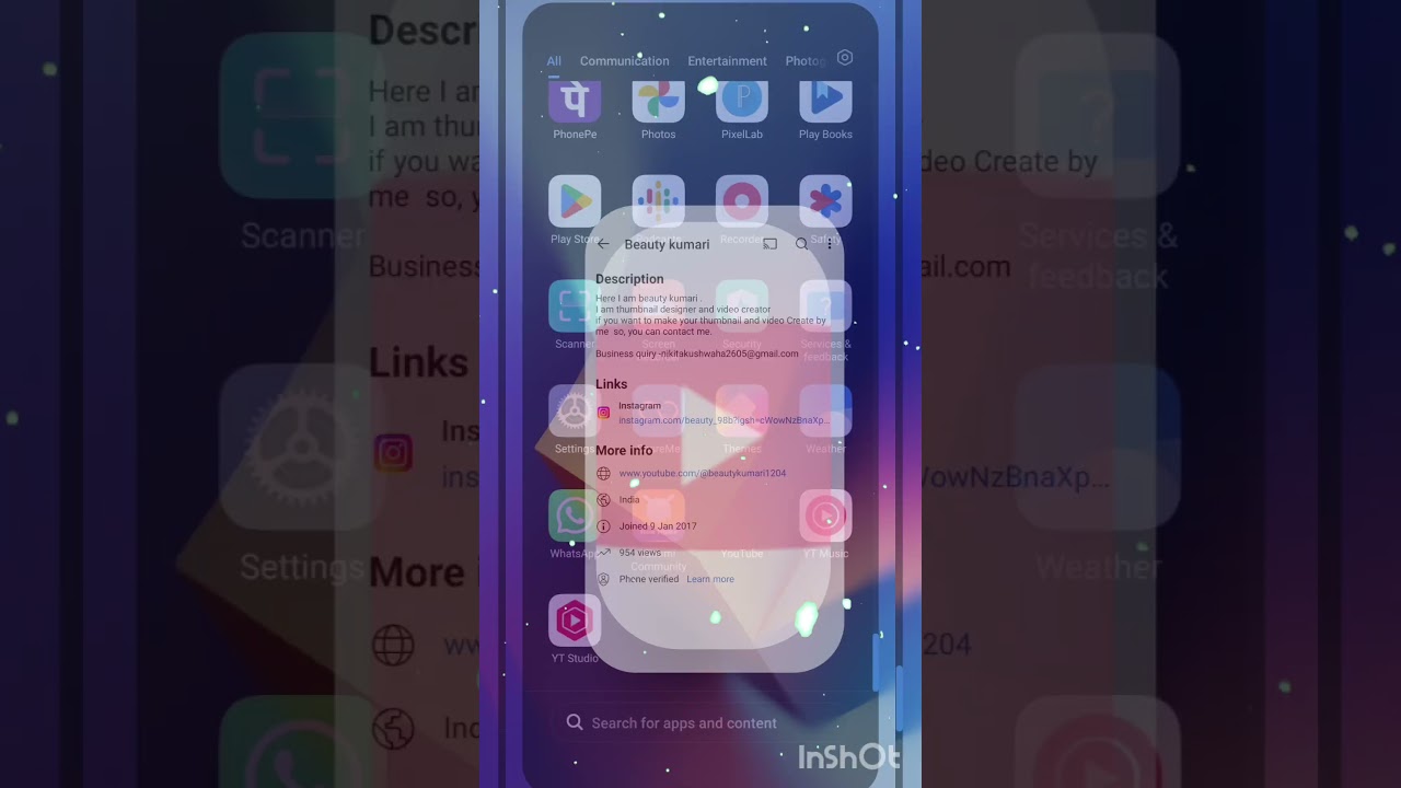 Youtube channel Social media accounts link 