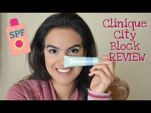 CLINIQUE DEMO & REVIEW: Block Sheer Oil-Free Daily Face Protector Broad Spectrum SPF 25 - YouTube