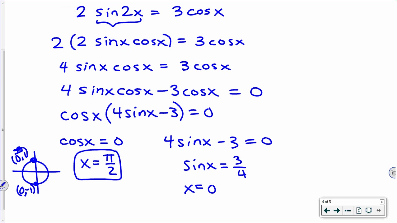 Solving Trigonometric Equations Worksheet Answers