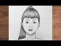 How to draw a cute girl step by step |pencil drawing girl |Face drawing easy Step by Step |Face Art