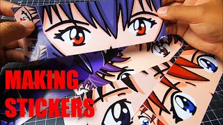 Making Anime Stickers (Evangelion stickers)