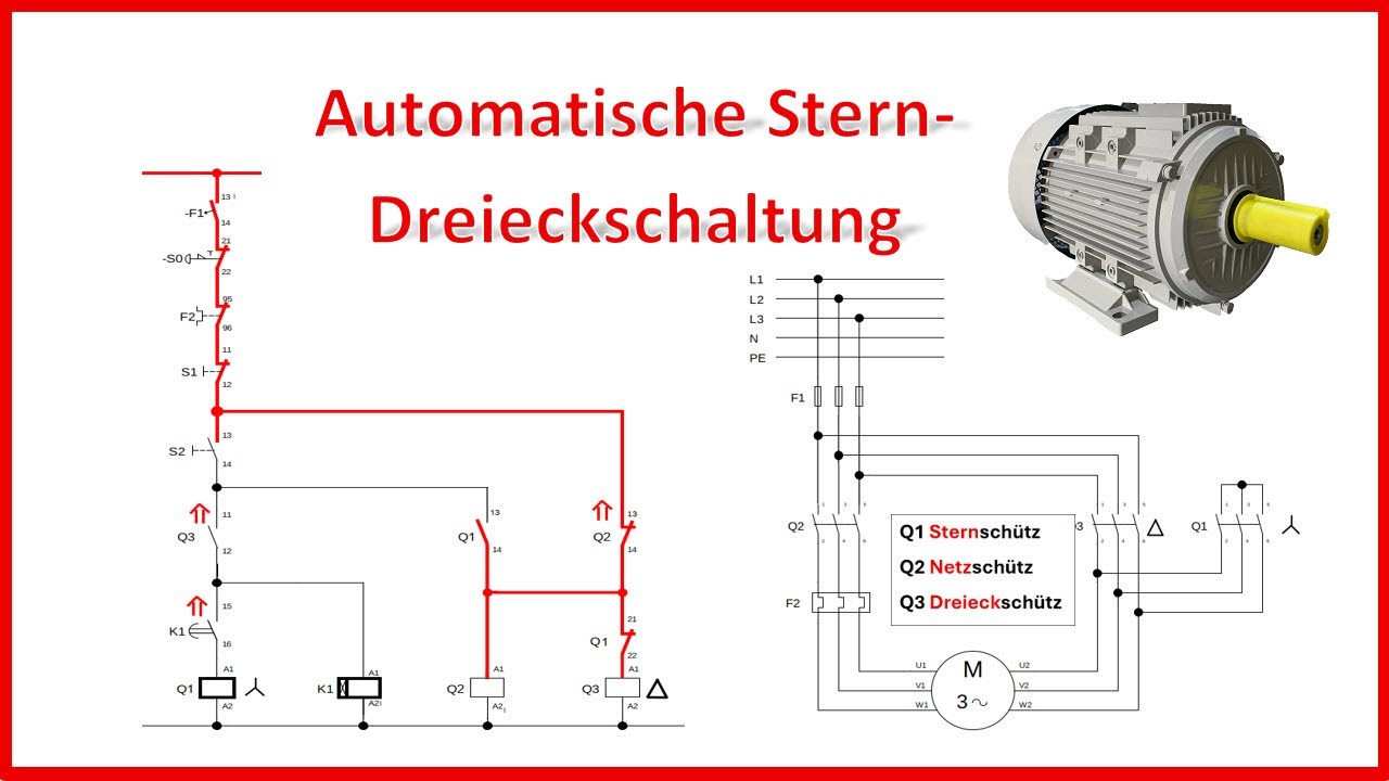 Automatische Stern Dreieck Schaltung Mit Steuer Und Laststromkreis Mit stern-dreieck-schaltung