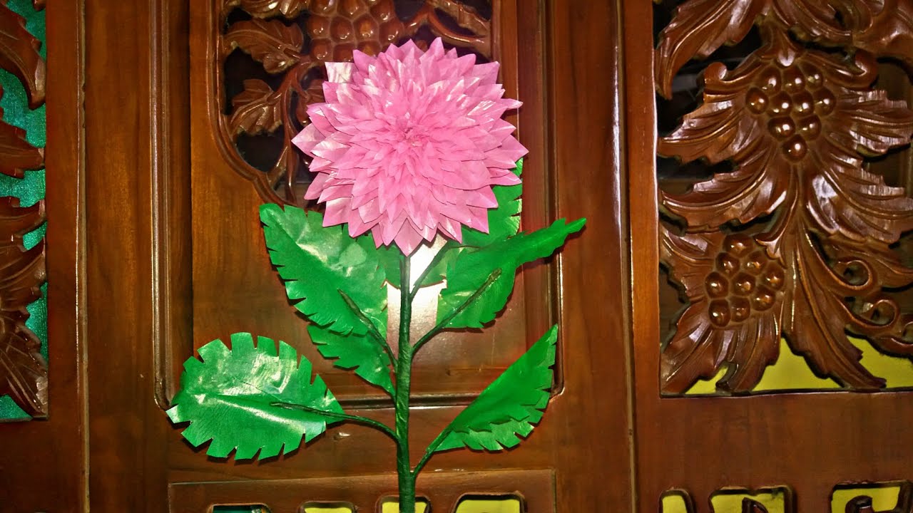 Cara Membuat Bunga  Dahlia Dari  Kantong  Kresek  Kerajinan  