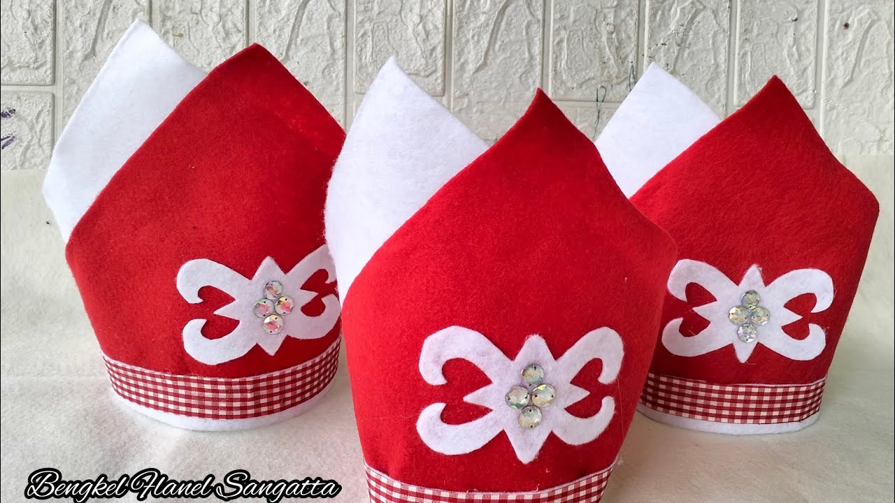 Topi Merah Putih Dari Kain Flanel || Topi Karnaval Merah Putih