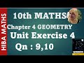 10th Maths Chapter 4 Unit Exercise 4 Question 9 10 Geometry Tn Samacheer Hiba Maths
