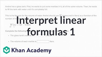 Interpreting linear formulas example 1 | Algebra I | Khan Academy