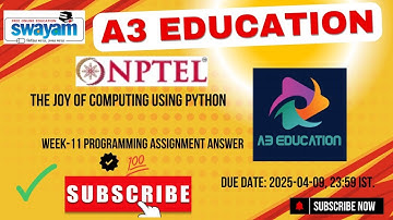 NPTEL The Joy of Computing using Python Week 11 Programming Assignment Answers Solution Quiz | 2025