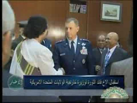 Rice meets Kadhafi on historic Libya visit