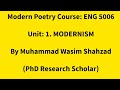 Modernism: 1st Lecture on Modern Poetry