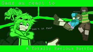 Sans AU react to (: A Totally Serious Battle :)