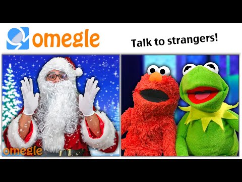 Kermit the Frog and Elmo Meet SANTA CLAUS on Omegle!