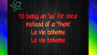 RENT - La Vie Boheme Lyrics