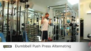 Dumbbell Push Press Alternating - GymCalc.com