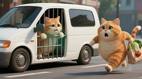 Mom Cat Saves Kitten from Car Animal Catcher