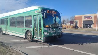 Westbound DDOT bus 2232 XD40 NFI 2022 on Route 7 Seven Mile to Meijer Old Redford (60FPS)