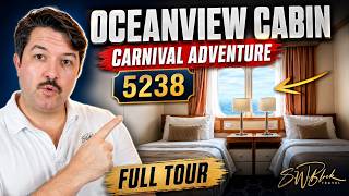 Carnival Adventure Oceanview Cabin 5238 Tour | Full Walkthrough!