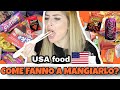 REACTION PAZZESCA 😱AL CIBO AMERICANO🇺🇸! COME fanno a MANGIARLO? assaggio snack dolci e salati USA