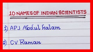 Name of Indian Scientists | 5 Names | 10 Names of Indian Scientists | in English | Famous Scientists