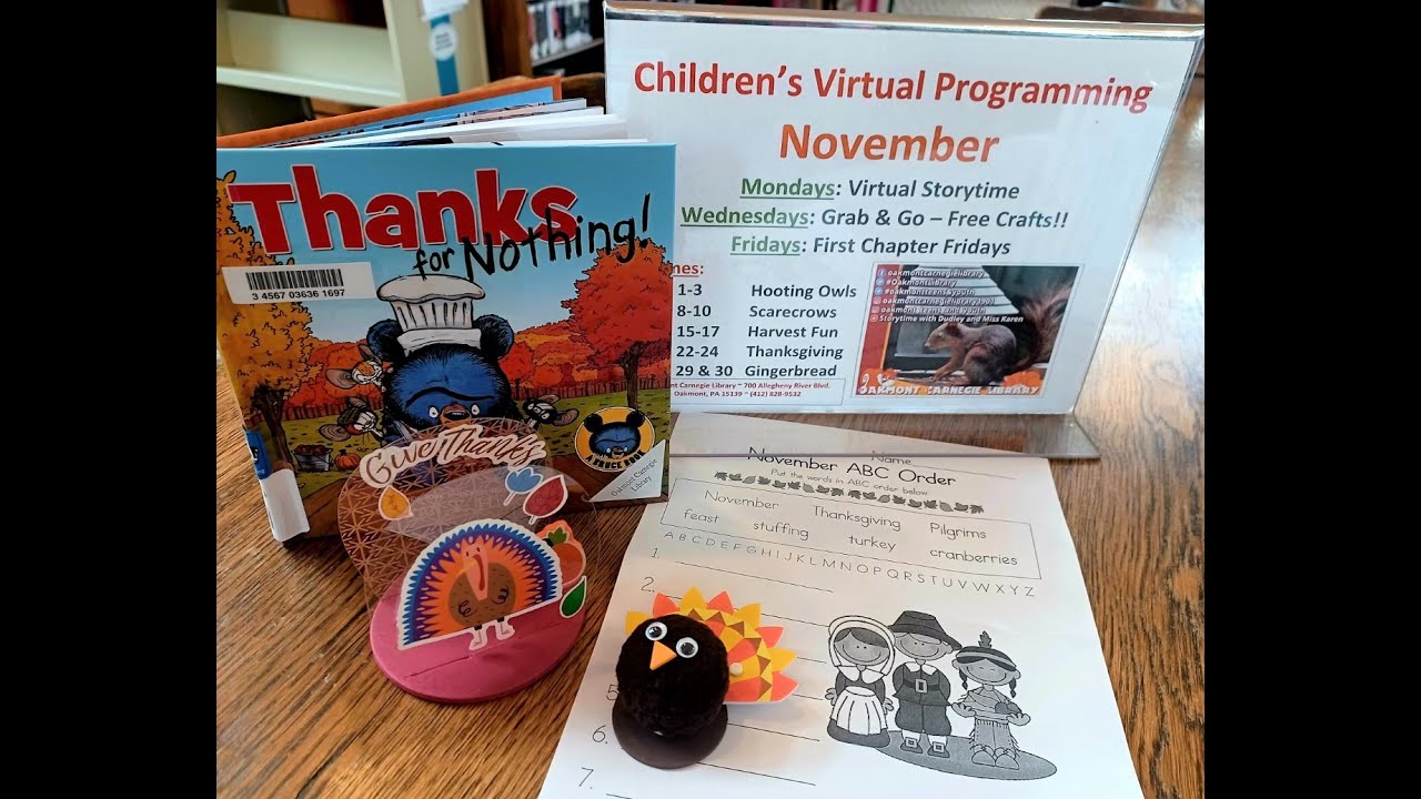 GRAB & GO Happy Thanksgiving from the Oakmont Carnegie Library! YouTube