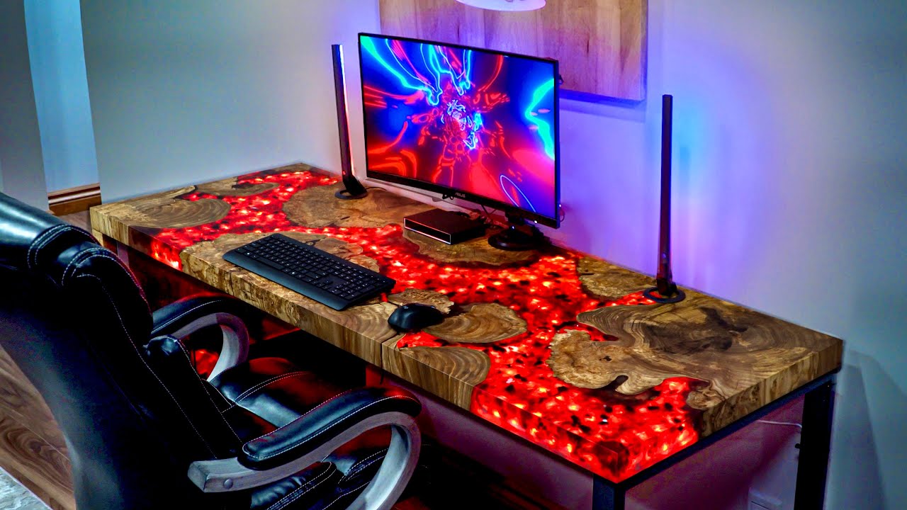 ⁣Making a Burning LAVA GAMING DESK