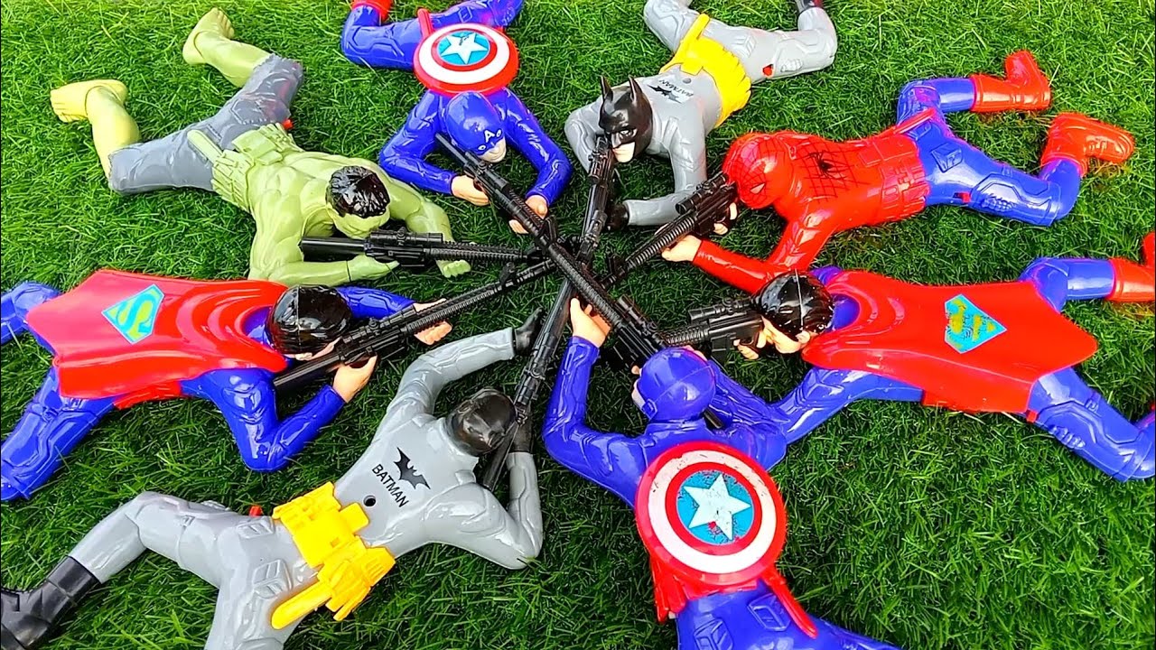 HUNTING TOYS SUPERHERO: Deadpool Thanos Superman Black panther Spiderman Ironman Mark 