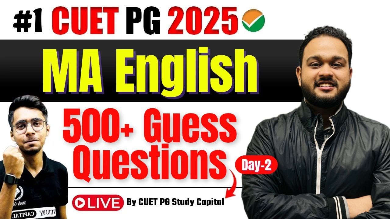 CUET PG 2025 MA English | MCQ's + Revision | 1 Hr. Session | 500+ Guess ...