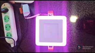 Lampu Downlight LED 3 watt 2 warna Putih Biru 3 Step 3w 3w Kotak inbow Hias kamar tidur dekorasi plafon