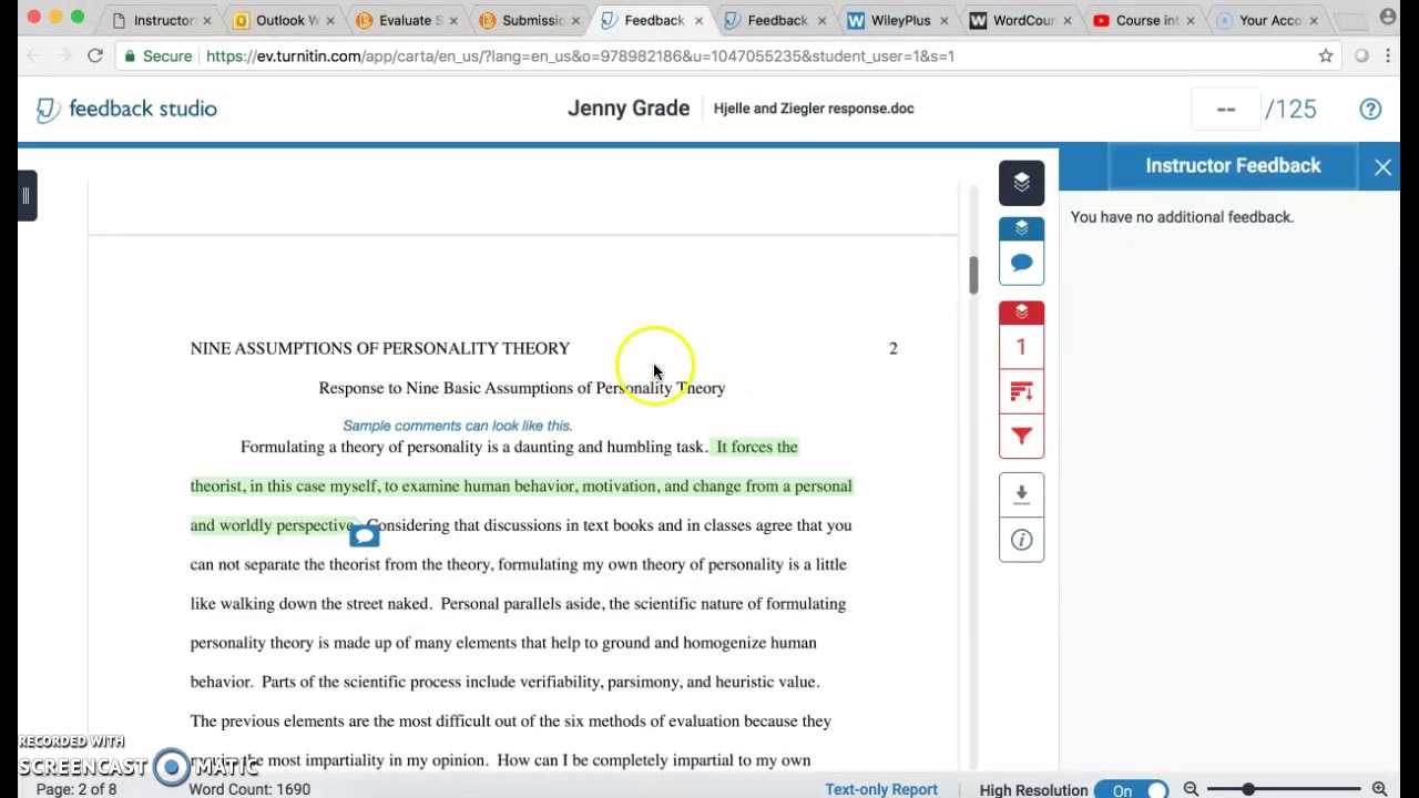 How to find your TurnItIn score and my comments YouTube