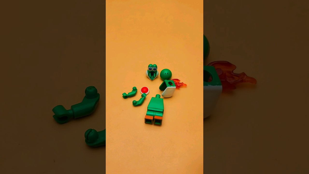 How to build a Yoshi Minifigure with building blocks 