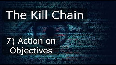 The Cyber Kill Chain [7] - Action on Objectives