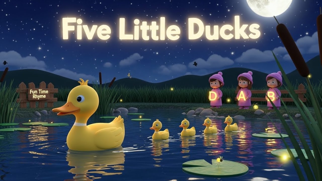 Five Little Ducks 🦆🦆🎵 | Classic Nursery Rhyme for Kids & Toddlers 🌈✨