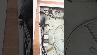 Vista retro k5 Indesit 1962 con rotelle , si vedono i 2 motori distinti ( centrifuga / lavaggio )