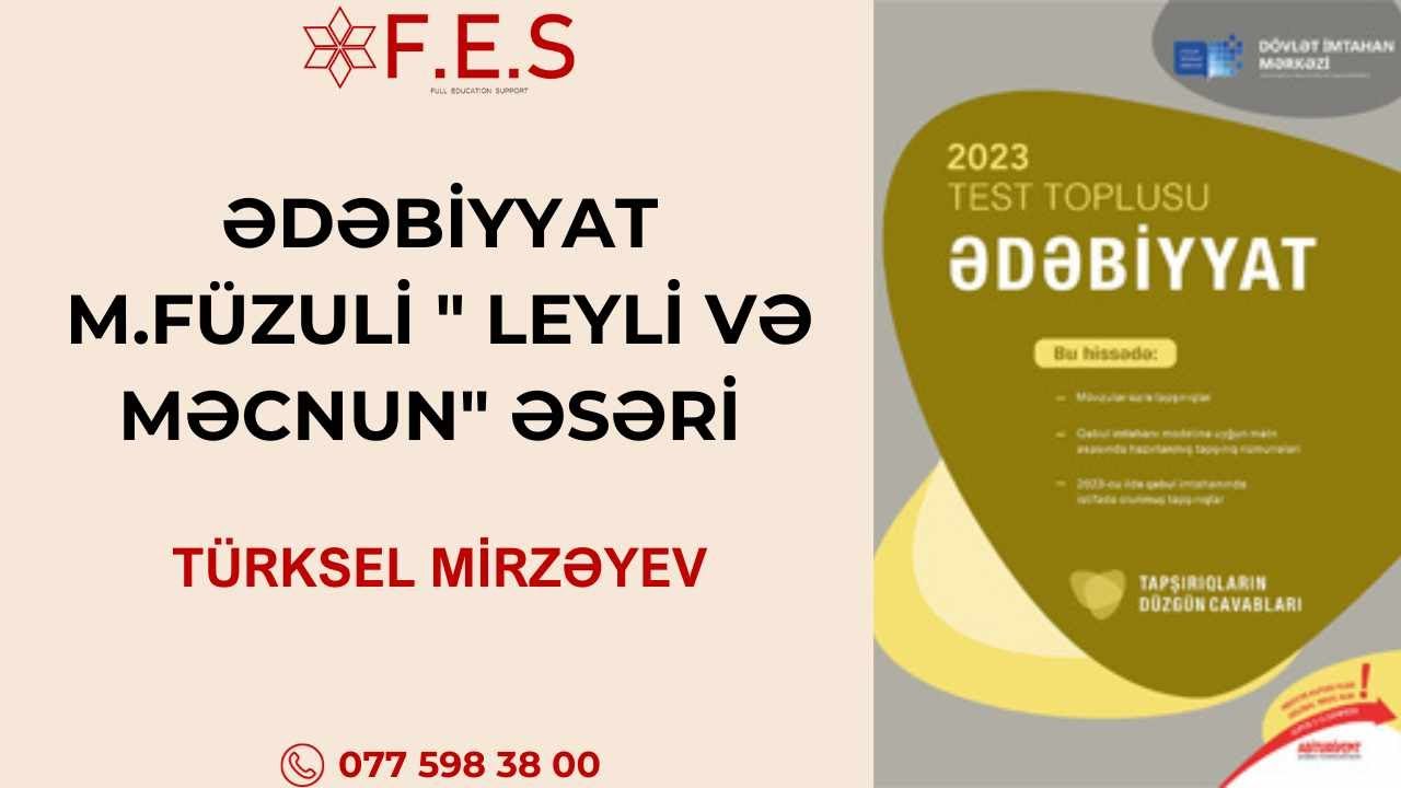 ƏDƏBİYYAT | M.FÜZULİ LEYLİ VƏ MƏCNUN ƏSƏRİ | TÜRKSEL MİRZƏYEV | FES ACADEMY