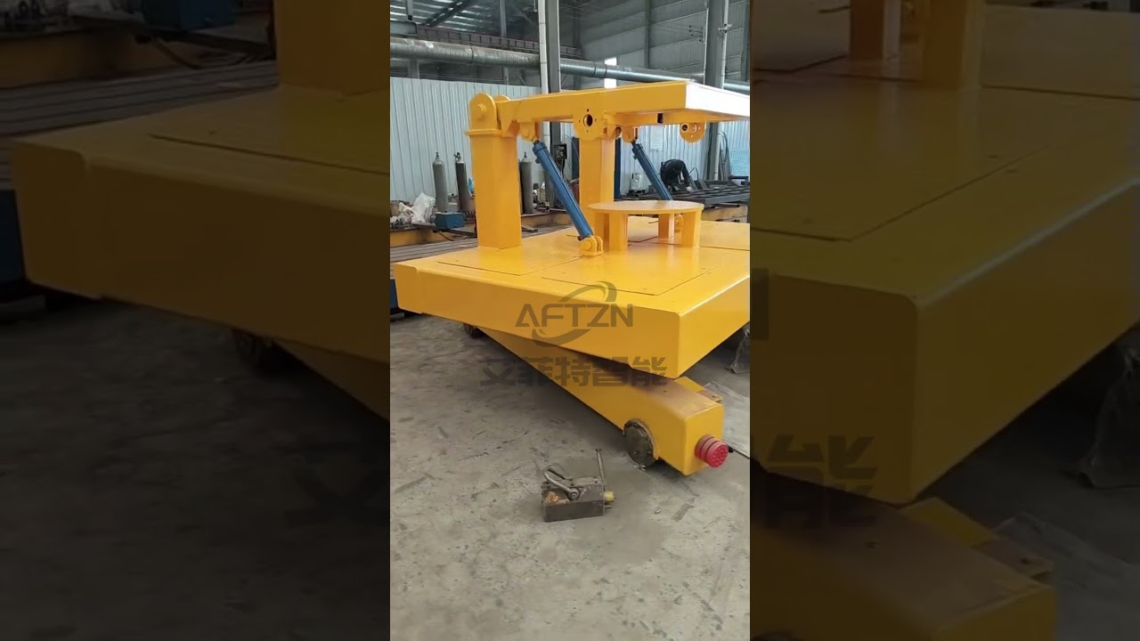 rail-mounted electric ladle transfer car with lifting and dumping system 