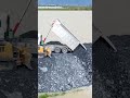 Dump truck unloading rock #fypシ #truck #bulldozer #shortvideo #pushing #dumptruck