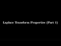 Control Systems Engineering | TDG | Part 8 | Laplace Transform Properties (Part 1)