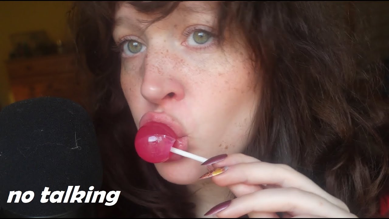 lollipop eating and licking, no talking ASMR (intense mouth, eating, biting and breathing sounds)