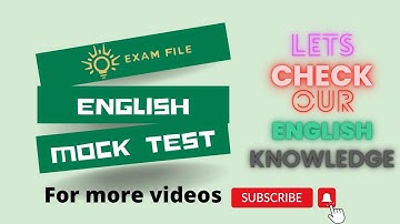 English Mock Test|CSEB Exam|PSC Exam
