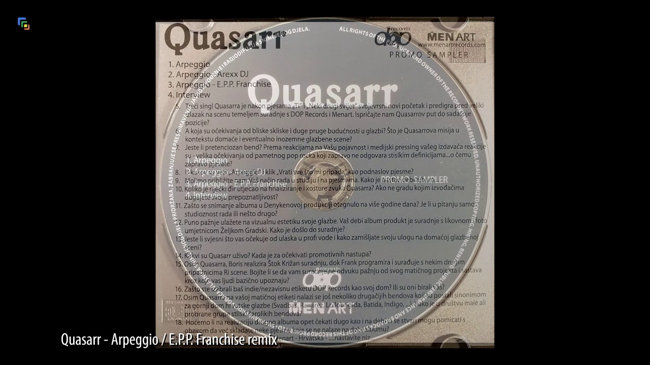 Quasarr ‎– Arpeggio E.P.P. Franchise remix