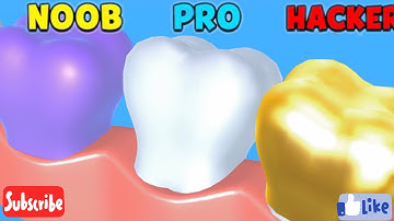 NOOB vs PRO vs HACKER - TeethDoc - #teethdoc #mrgames #noobprohacker
