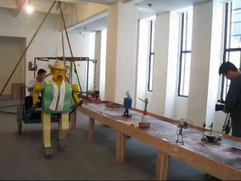 cai guo-qiang and wu yulu: rickshaw pulling robot