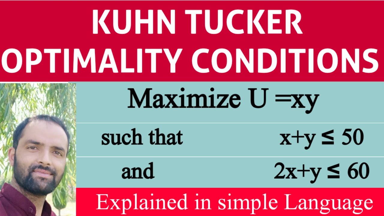 Kuhn Tucker Optimality Conditions with inequality constraints.